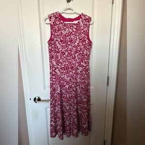 London Times Fuchsia and White Floral Midi Dress. Size 8